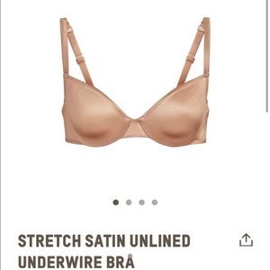 SKIMS stretch satin unlined underwire bra in Honey